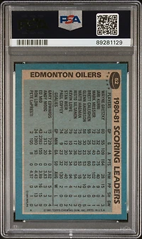 1981 Topps 52 Wayne Gretzky Oilers Leaders PSA 9