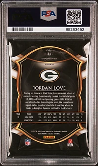 2020 Panini Select 47 Jordan Love Die-cut Maroon Prizm PSA 10