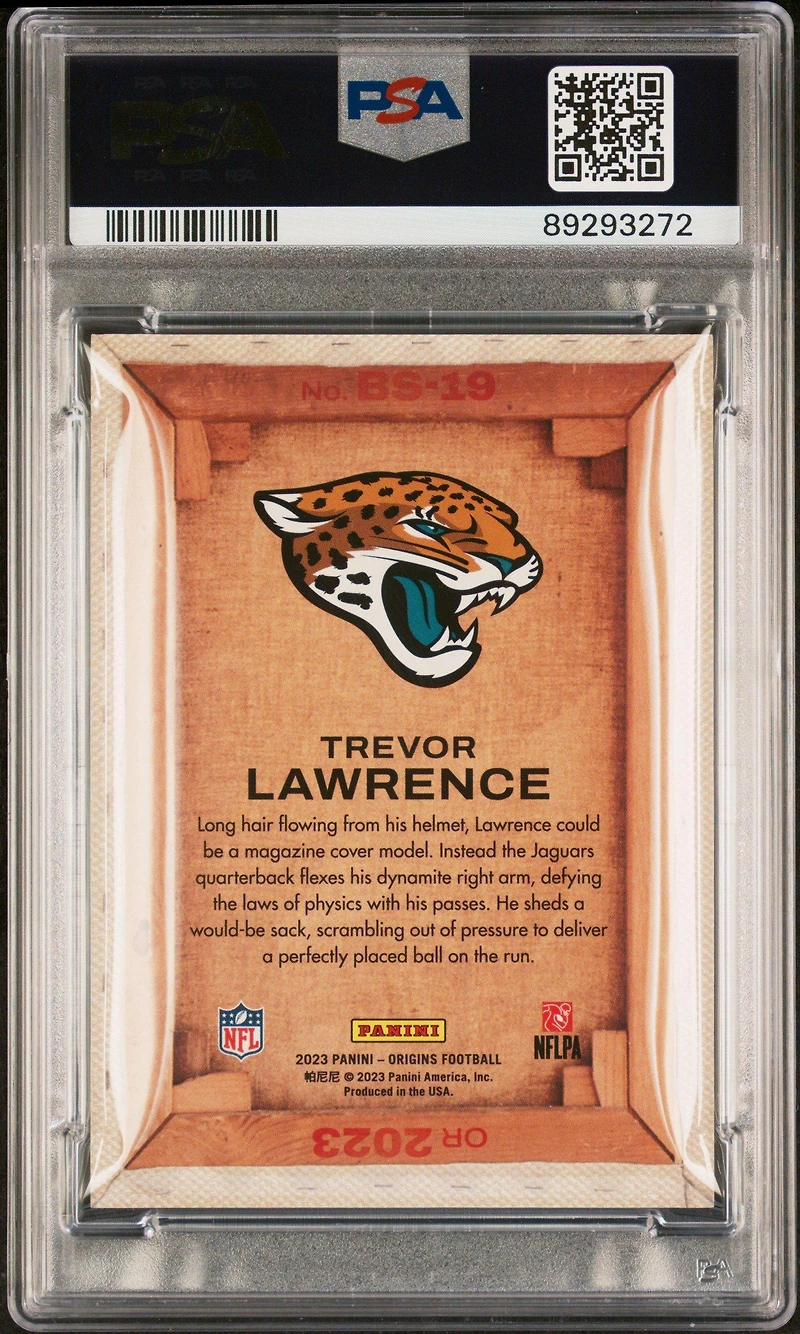 2023 Panini Origins Blank Slate Bs19 Trevor Lawrence PSA 9