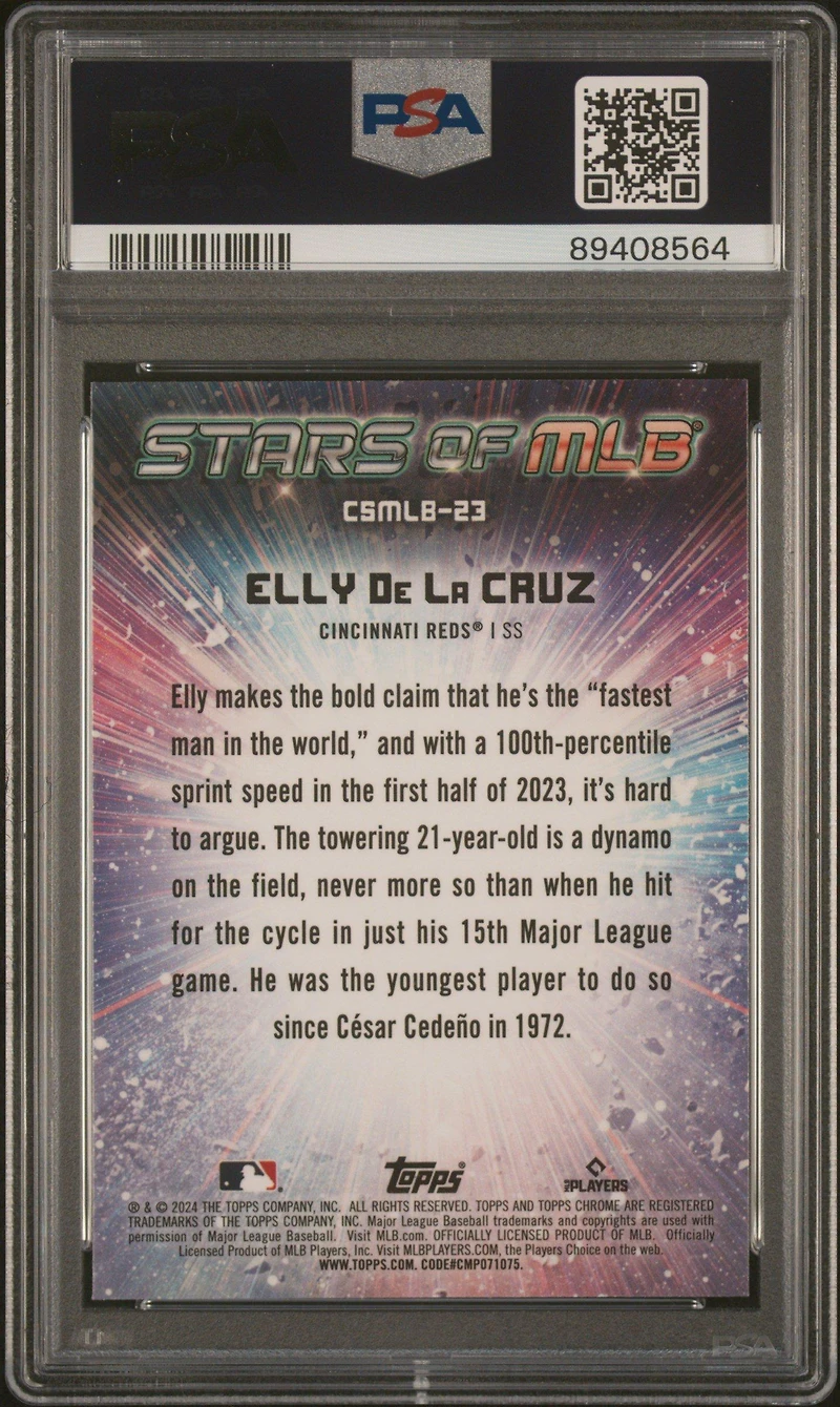 2024 Topps Stars Of Mlb Chrome Csmlb23 Elly De La Cruz PSA 10
