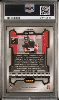 2023 Panini Prizm 305 Bijan Robinson Hyper Prizm PSA 10