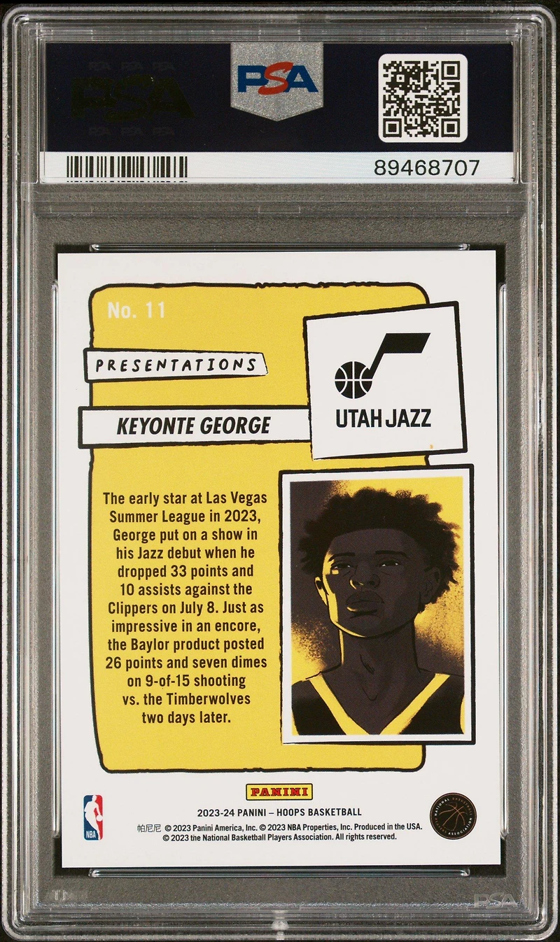 2023 Panini Nba Hoops Presentations 11 Keyonte George PSA 10