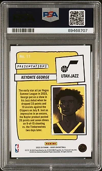 2023 Panini Nba Hoops Presentations 11 Keyonte George PSA 10