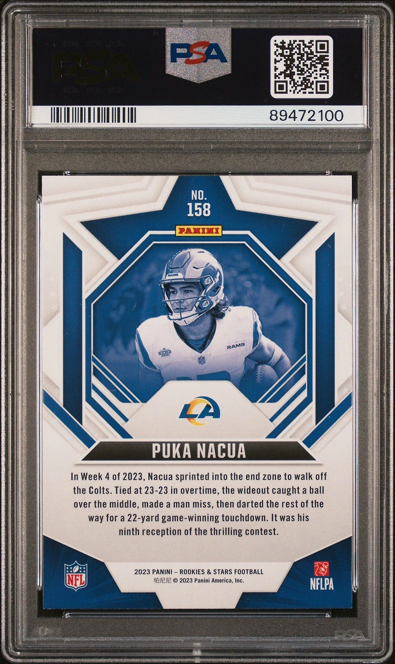 2023 Panini Rookies & Stars 158 Puka Nacua Longevity PSA 10