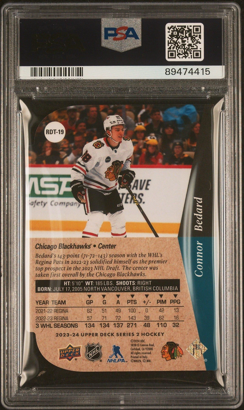 2023 Upper Deck 1994-95 Rookie Die-cuts Rdt19 Connor Bedard PSA 9