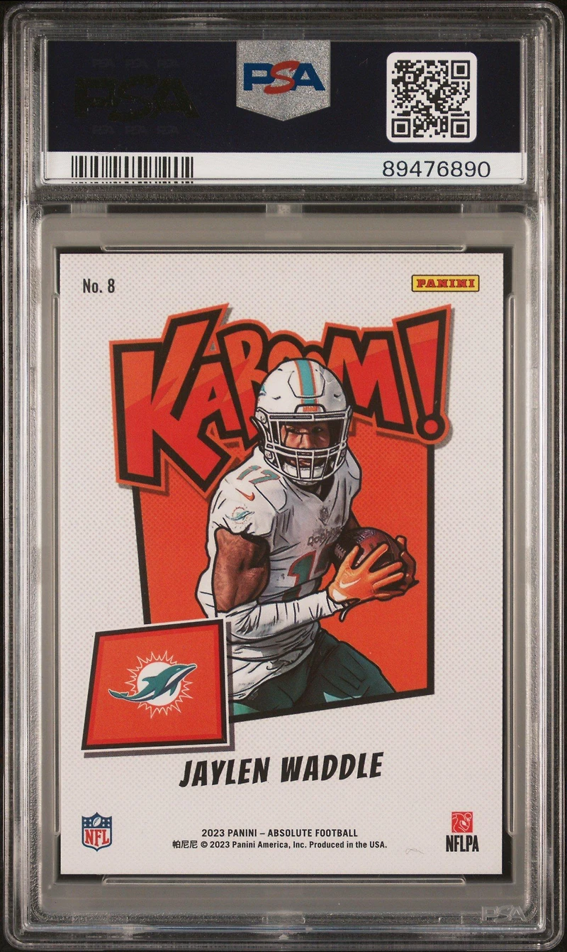 2023 Panini Absolute Kaboom! Horizontal 8 Jaylen Waddle PSA 9