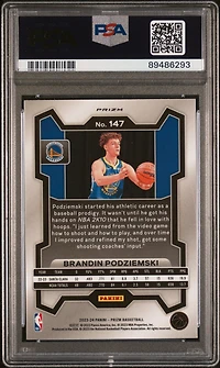 2023 Panini Prizm 147 Brandin Podziemski PSA 10