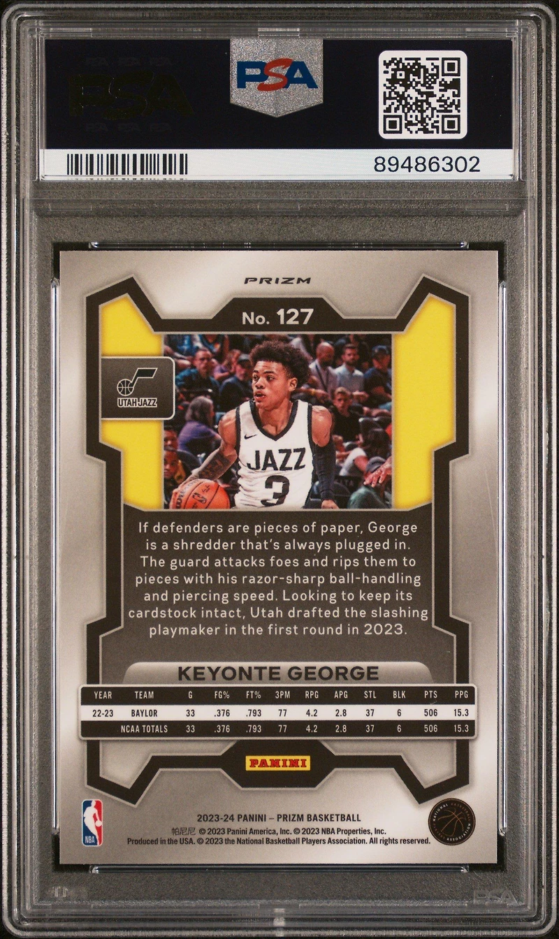 2023 Panini Prizm 127 Keyonte George Ice PSA 10