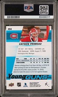 2019 Upper Deck 454 Cayden Primeau PSA 10