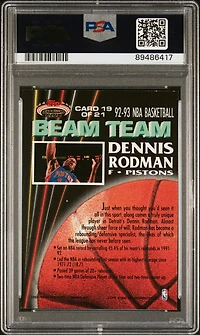 1992 Stadium Club Beam Team 19 Dennis Rodman Members Only PSA 9