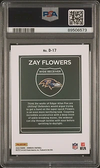 2023 Panini Donruss Downtown! D17 Zay Flowers PSA 10