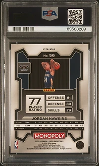 2023 Panini Prizm Monopoly 56 Jordan Hawkins Free Parking PSA 9