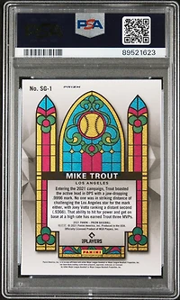2021 Panini Prizm Stained Glass Sg-1 Mike Trout Red/white/blue Prizm PSA 10