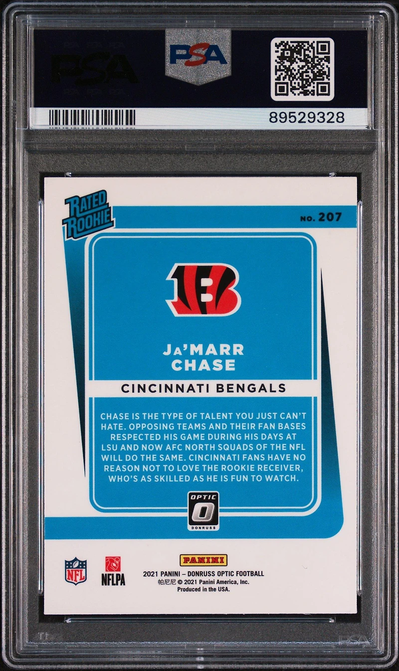 2021 Panini Donruss Optic 207 Ja'marr Chase PSA 10