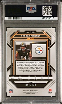 2022 Panini Prizm 329 George Pickens Red Wave PSA 10