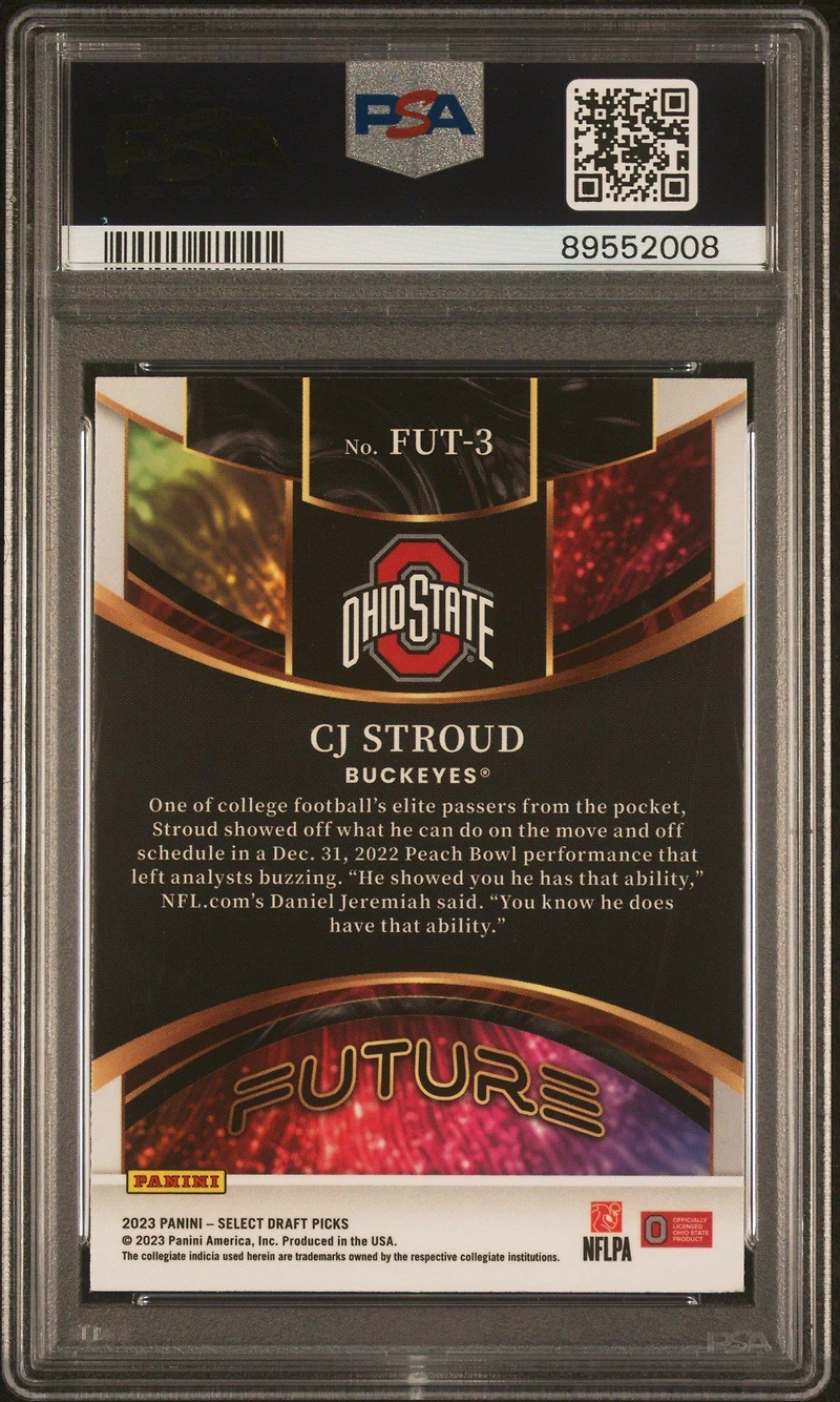 2023 Panini Select Draft Picks Future Fut3 Cj Stroud PSA 10
