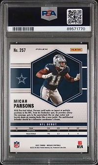 2021 Panini Mosaic 257 Micah Parsons Reactive Orange PSA 10