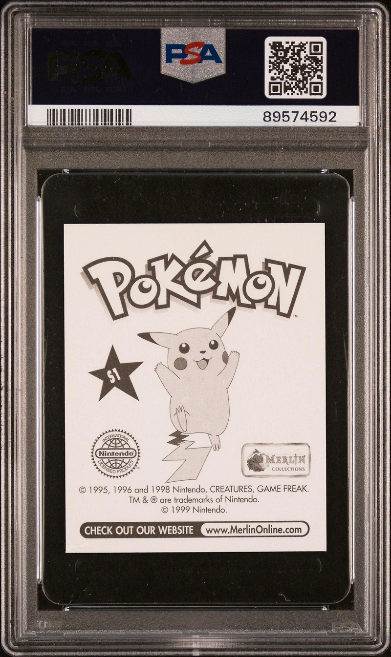 1999 Merlin Pokemon S1 Pikachu-prism PSA 8