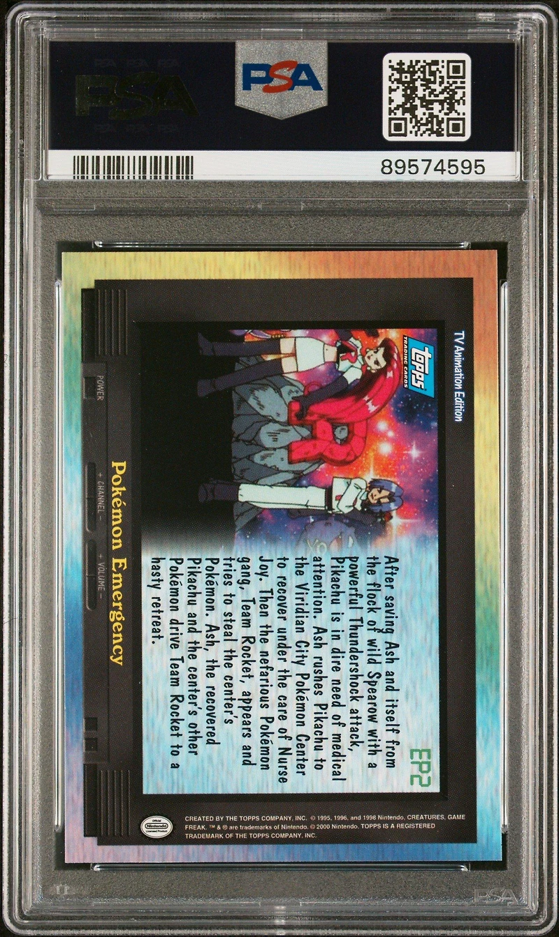 2000 Topps Pokemon Tv Animation Series 2 Episode Cards Ep2 Pokemon Emergency PSA 10