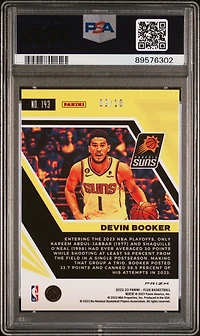 2022 Panini Flux 143 Devin Booker Gold Cracked Ice PSA 10