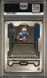 2023 Panini Prizm 343 Anthony Richardson No Huddle PSA 9