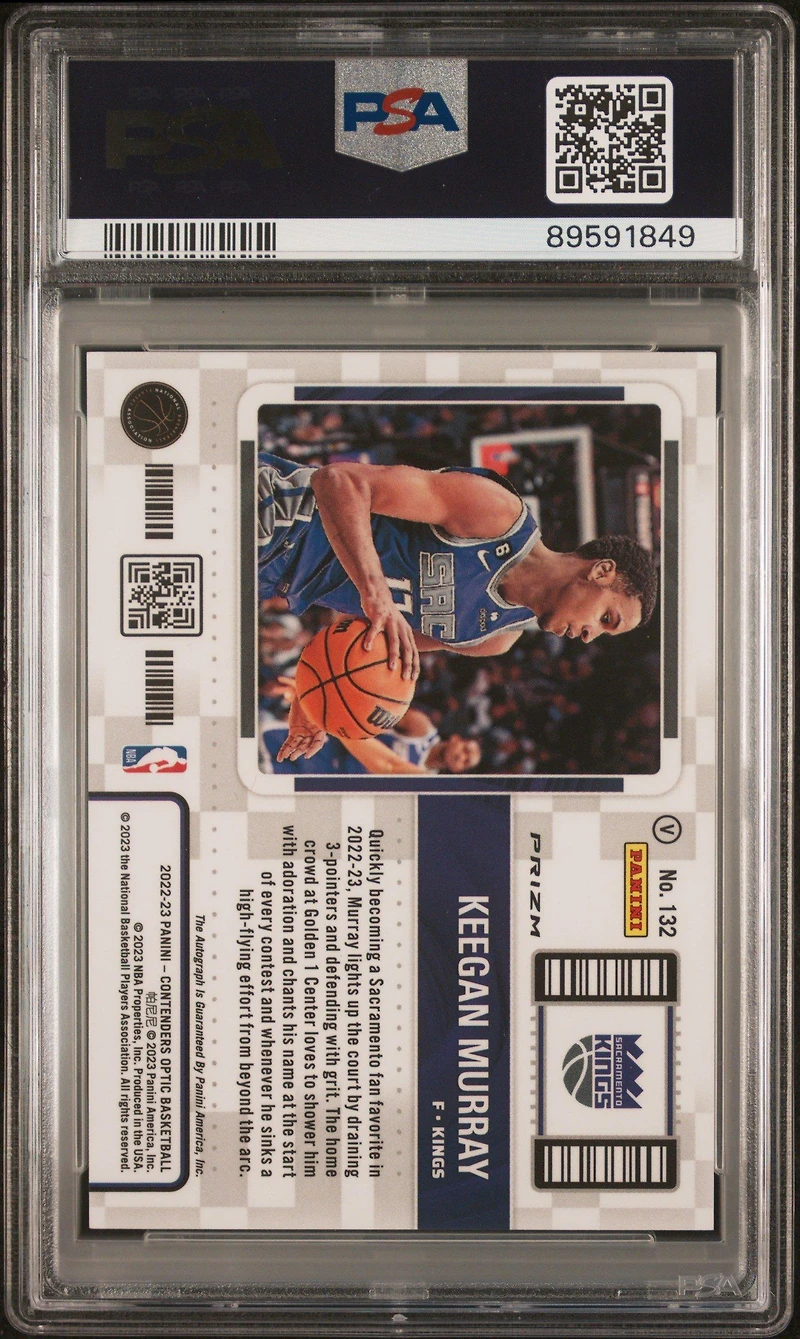 2022 Panini Contenders Optic 132 Keegan Murray Variation-autograph PSA 10