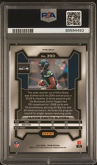 2023 Panini Prizm 390 Jaxon Smith-njigba Green Wave PSA 10