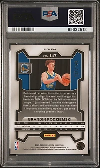 2023 Panini Prizm 147 Brandin Podziemski Purple Ice PSA 10