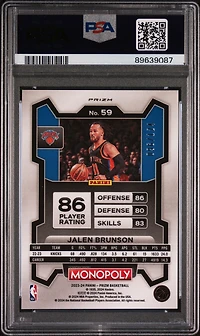 2023 Panini Prizm Monopoly 59 Jalen Brunson Orange PSA 9