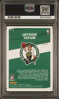 2019 Panini Donruss Optic My House! 11 Jayson Tatum Lime Green PSA 10