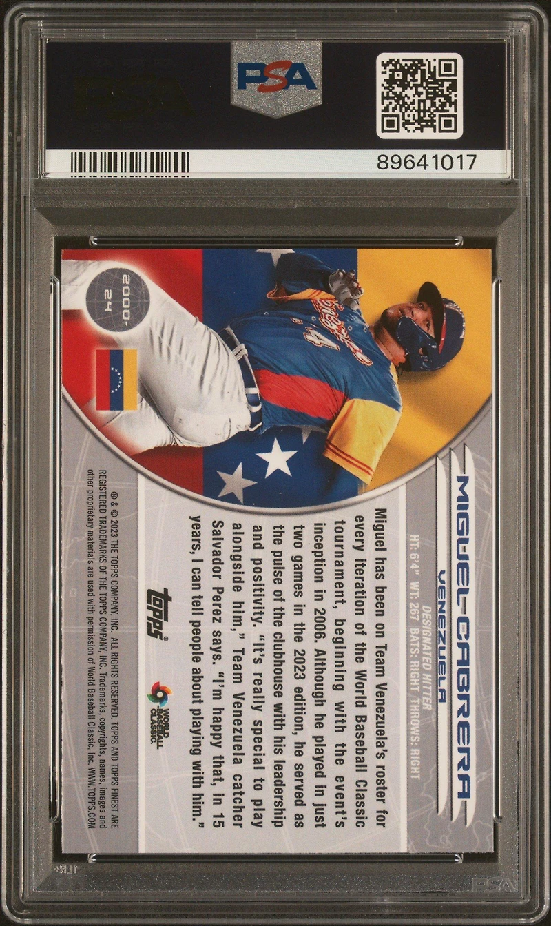 2023 Topps Finest 2000 World's Finest 24 Miguel Cabrera PSA 10
