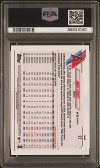 2021 Topps Chrome 27 Mike Trout Black/white Mini Diamond Refractor PSA 10
