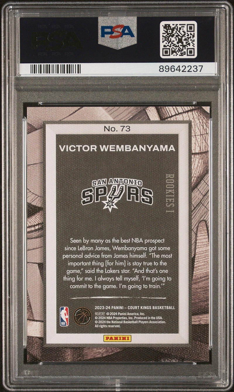 2023 Panini Court Kings 73 Victor Wembanyama PSA