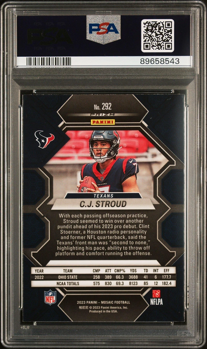 2023 Panini Mosaic 292 Cj Stroud Camo Pink PSA