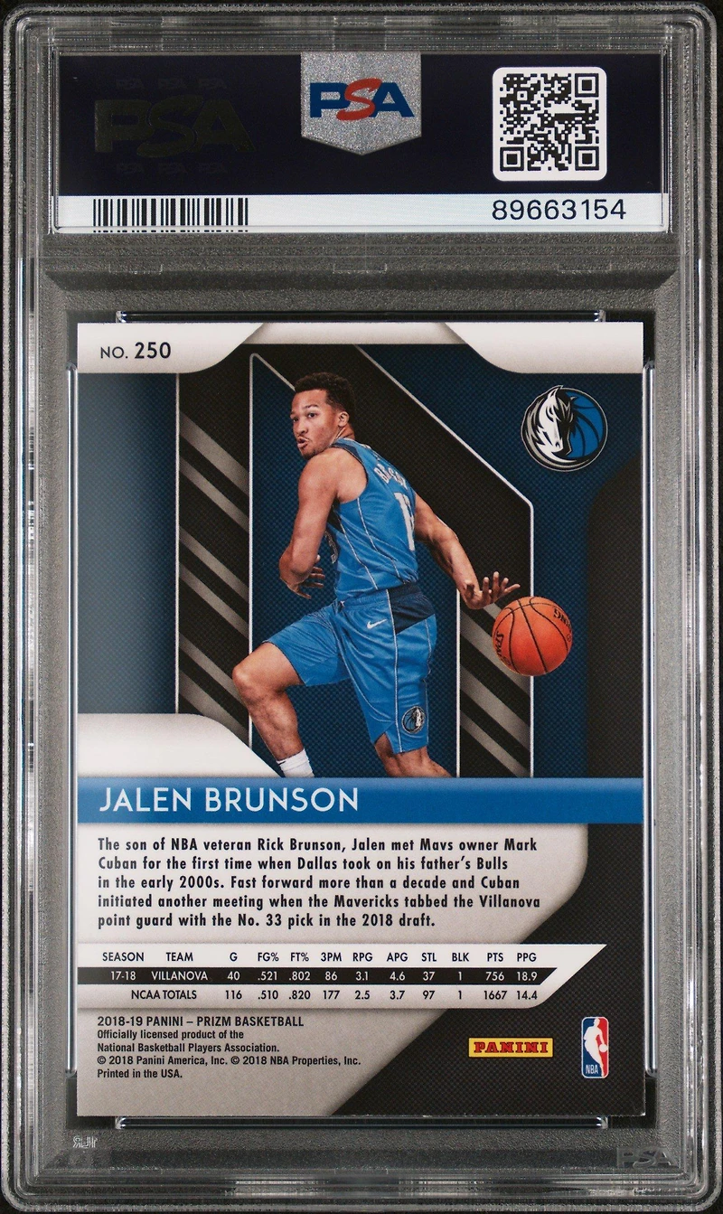 2018 Panini Prizm 250 Jalen Brunson PSA