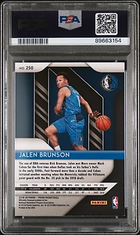 2018 Panini Prizm 250 Jalen Brunson PSA