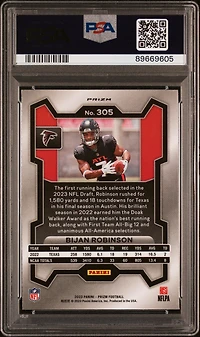 2023 Panini Prizm 305 Bijan Robinson Green Prizm PSA 10