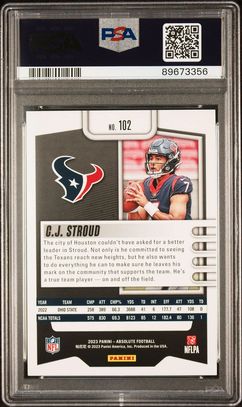 2023 Panini Absolute 102 Cj Stroud PSA 10