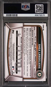 2023 Bowman Chrome Rookie Autographs Crasl Shea Langeliers Yellow Refractor PSA 10