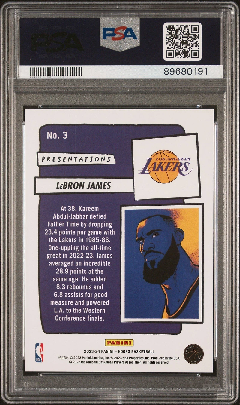 2023 Panini Nba Hoops Presentations 3 Lebron James PSA 10