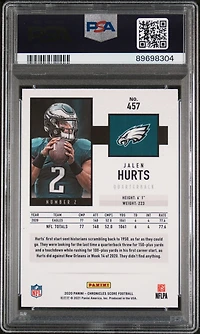 2020 Panini Chronicles Score 457 Jalen Hurts PSA 10