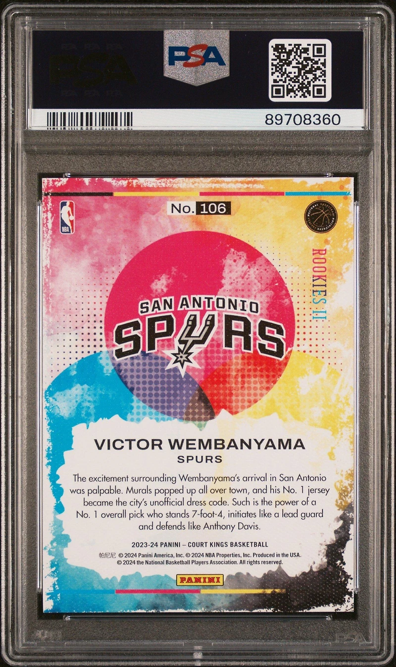 2023 Panini Court Kings 106 Victor Wembanyama PSA 10