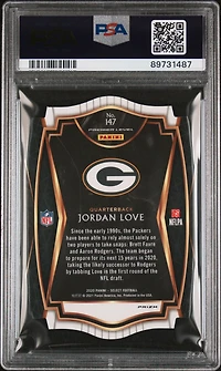2020 Panini Select 147 Jordan Love Die-cut Neon Green Prizm PSA 10