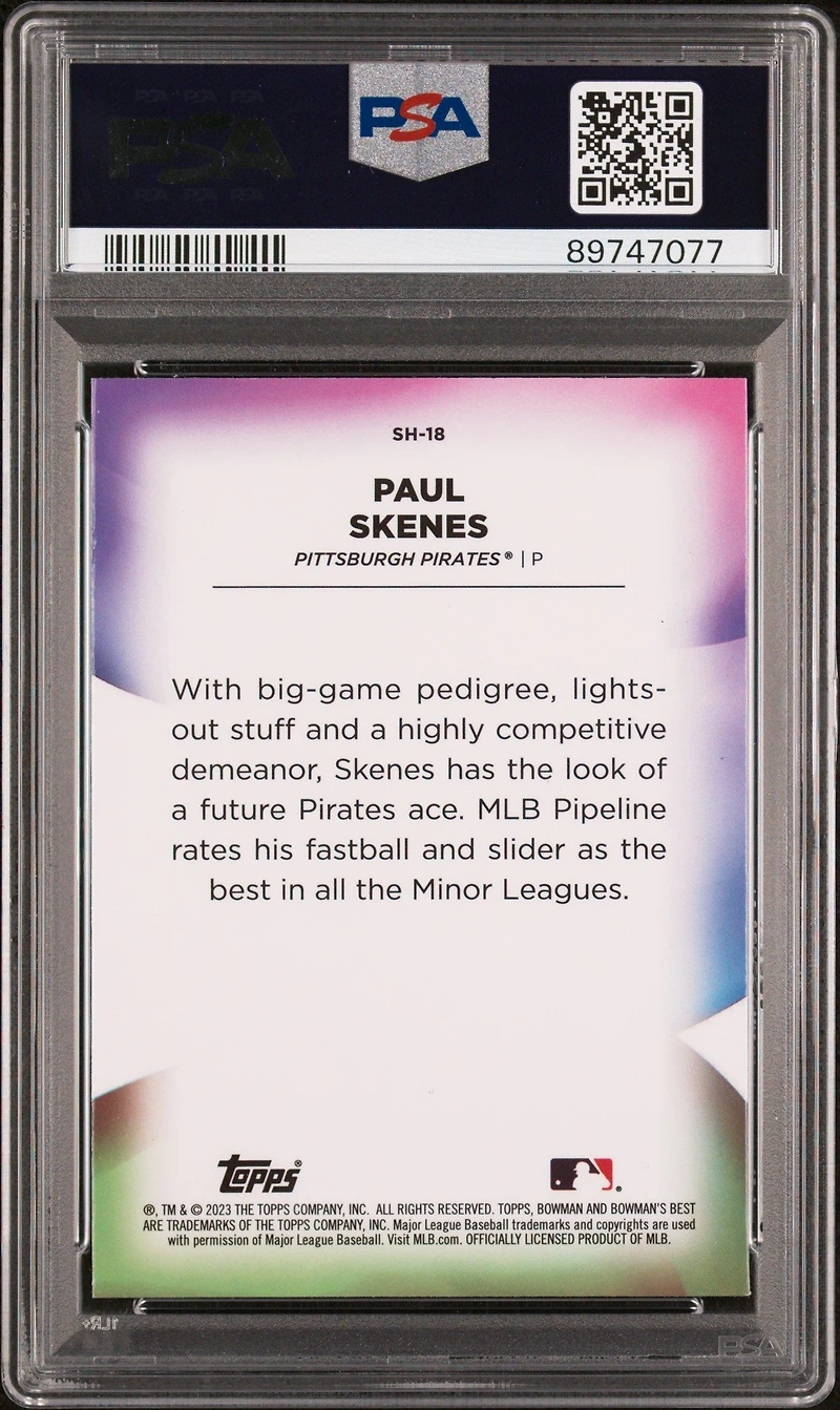 2023 Bowman's Best Shellacked Sh18 Paul Skenes PSA 10