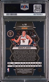 2022 Panini Mosaic 168 Nikola Jokic Silver Fast Break PSA 10