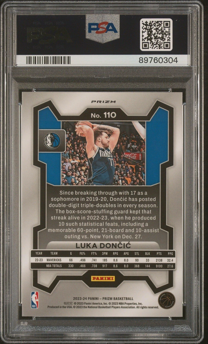 2023 Panini Prizm 110 Luka Doncic Pink Ice PSA 10