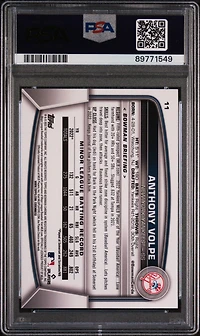 2023 Bowman Chrome Sapphire Edition 11 Anthony Volpe PSA 10