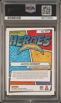 2022 Panini Prestige Heroes H3 Justin Herbert Gold Xtra Points PSA 10