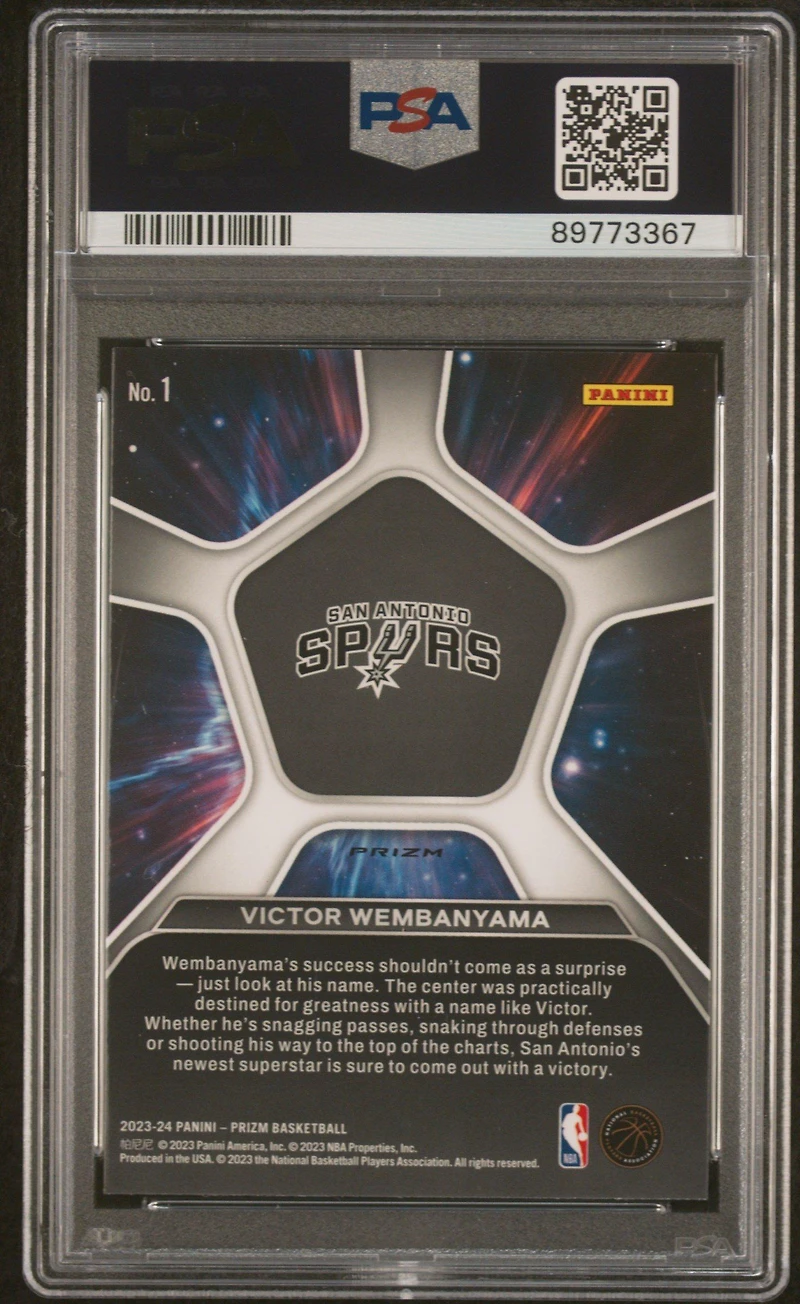 2023 Panini Prizm Deep Space 1 Victor Wembanyama Silver Prizm PSA
