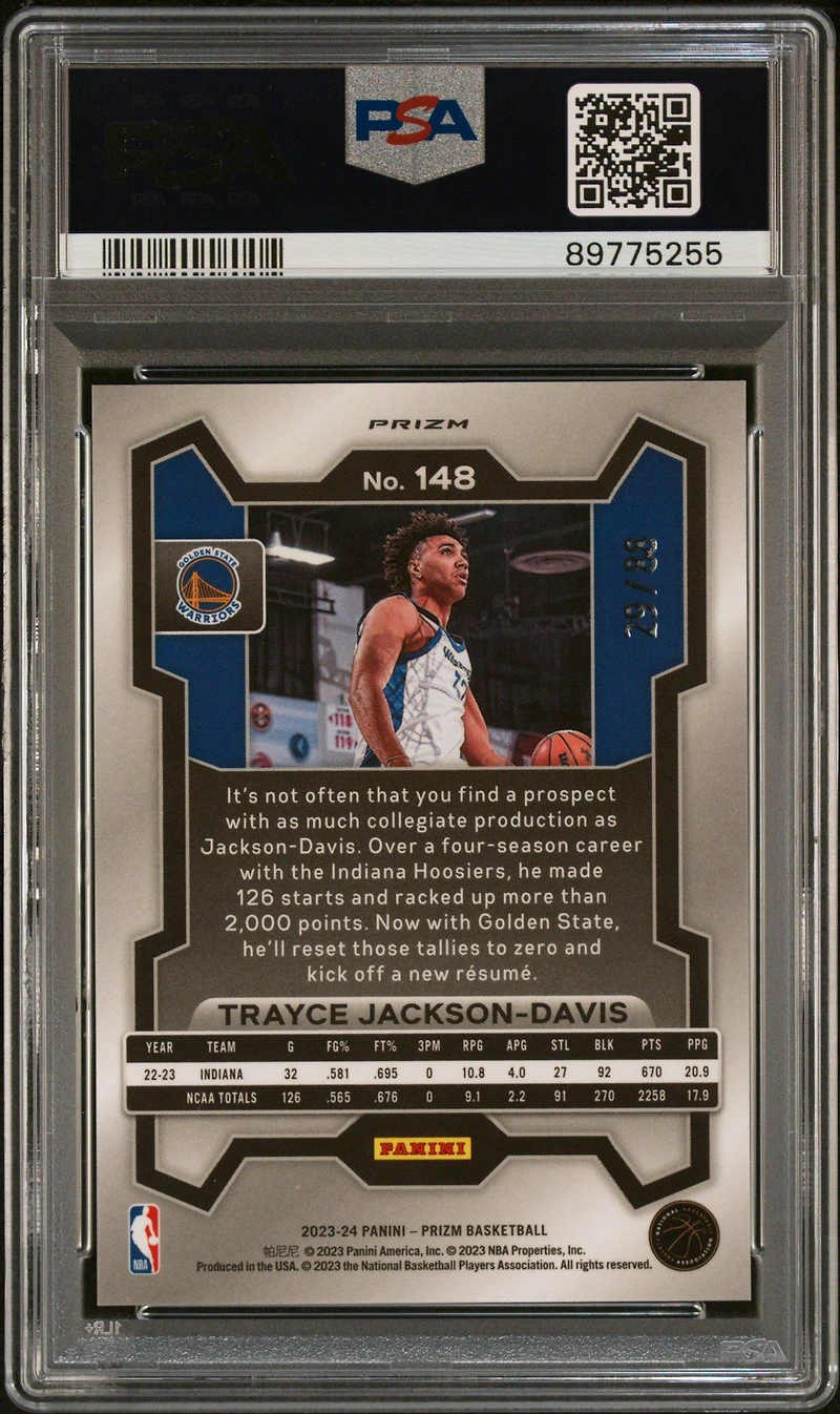2023 Panini Prizm 148 Trayce Jackson-davis Red Choice PSA 10
